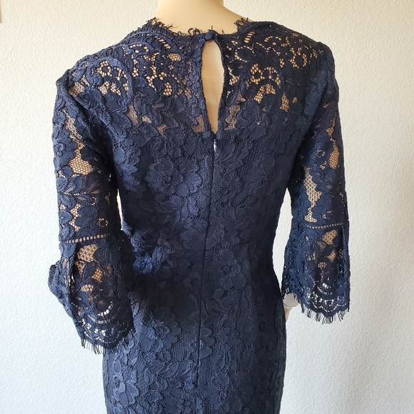 HOBBS VANESSA PENCIL DRESS NAVY LACE SIZE US 4 NWT - Picture 9 of 16